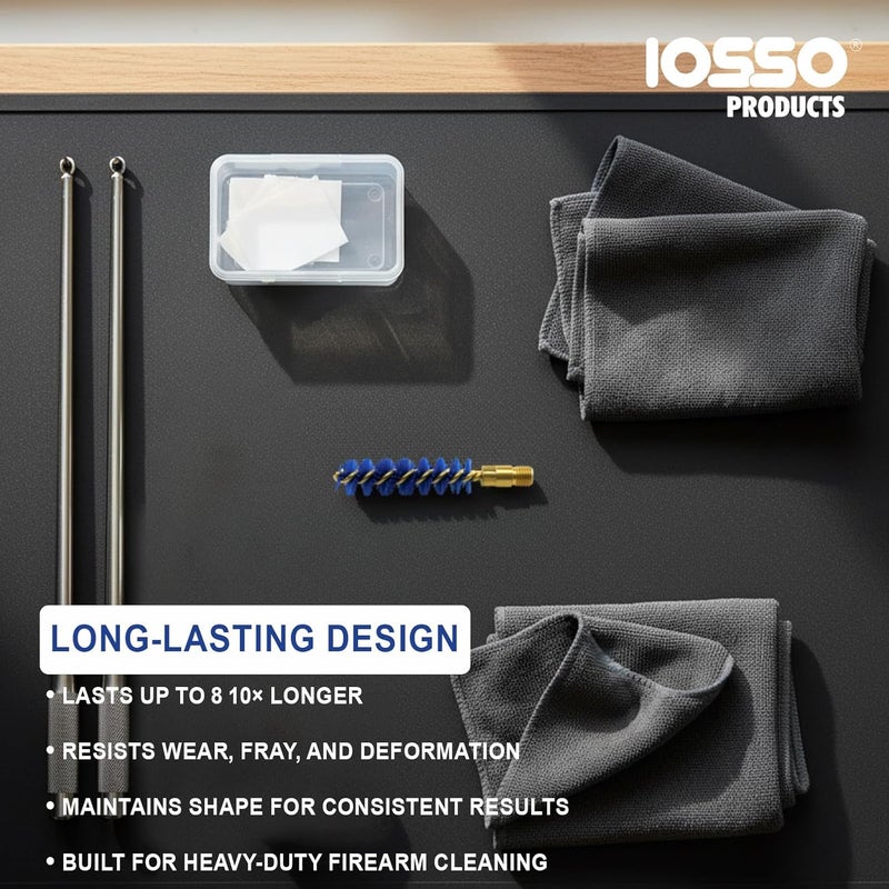 Iosso Premium Bore Brush – Blue Synthetic Fiber – Durable, Long-Lasting Tool for Gun Maintenance – Made in USA Bore Cleaning Brush (.338 Rifle BORE Brush) - Image 4